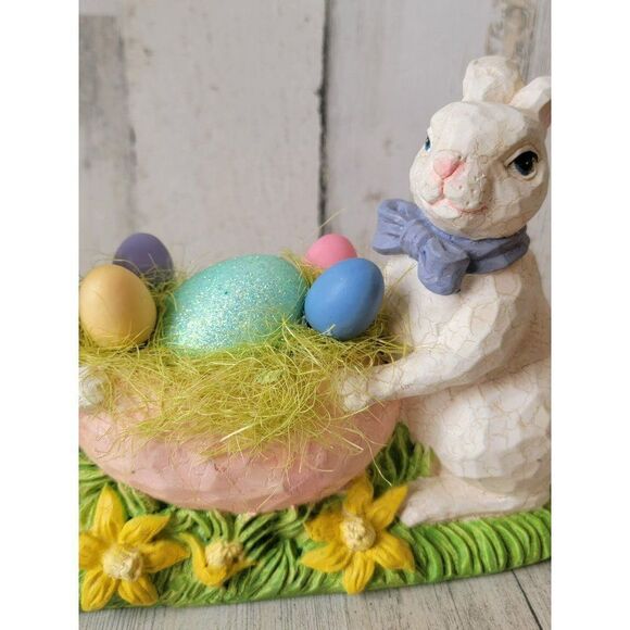 Folk art Easter bunny egg lay rustic home decor - Picture 5 of 12